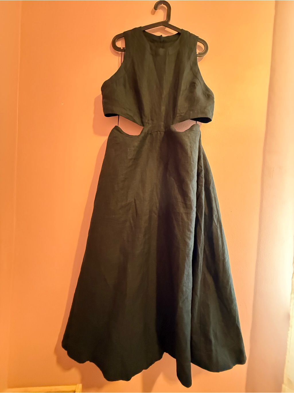 Banana Republic Black Maxi/Midi Dress With Cutout Waist